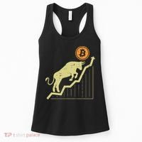 Bitcoin Bull Graph Bullish Btc Crypto Cryptocurrency Trader Women's Tank Top thumb 0
