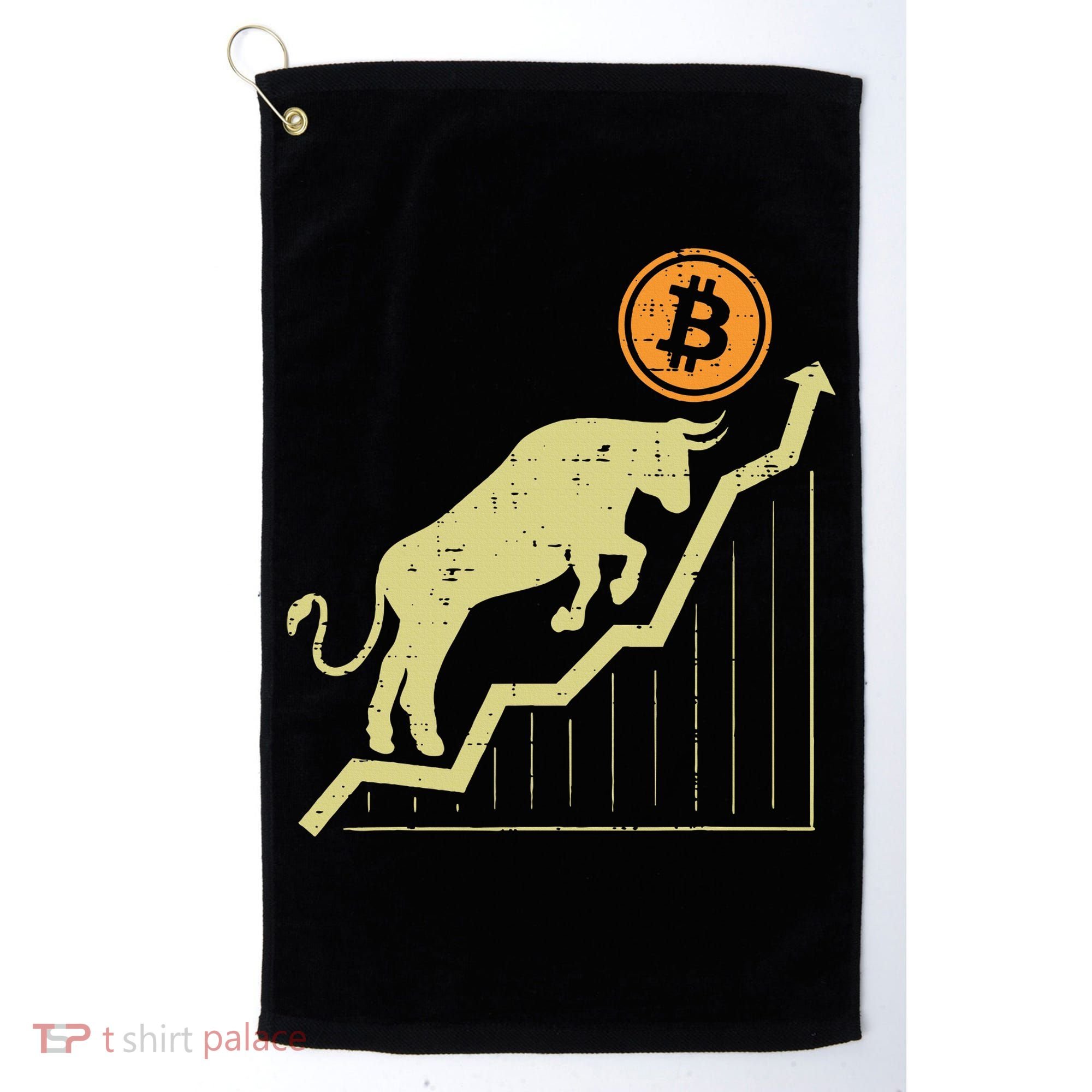Bitcoin Bull Graph Bullish Btc Crypto Cryptocurrency Trader Golf Towel