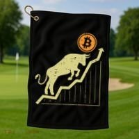 Bitcoin Bull Graph Bullish Btc Crypto Cryptocurrency Trader Golf Towel thumb 1