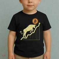 Bitcoin Bull Graph Bullish Btc Crypto Cryptocurrency Trader Toddler T-Shirt thumb 2