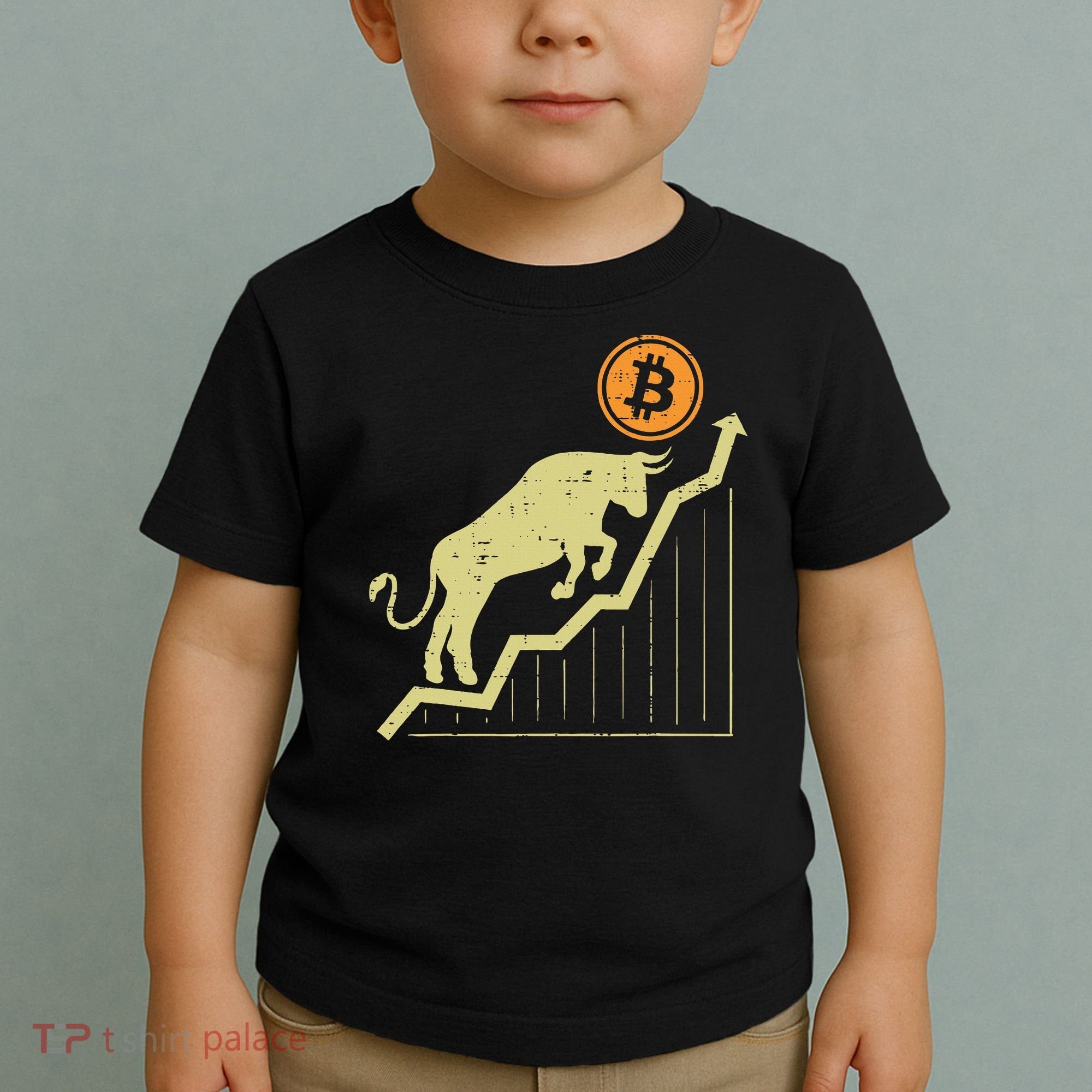 Bitcoin Bull Graph Bullish Btc Crypto Cryptocurrency Trader Toddler T-Shirt