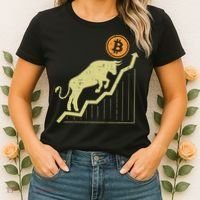 Bitcoin Bull Graph Bullish Btc Crypto Cryptocurrency Trader Women's T-Shirt thumb 2