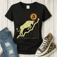 Bitcoin Bull Graph Bullish Btc Crypto Cryptocurrency Trader Women's T-Shirt thumb 3
