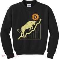 Bitcoin Bull Graph Bullish Btc Crypto Cryptocurrency Trader Kids Sweatshirt thumb 0