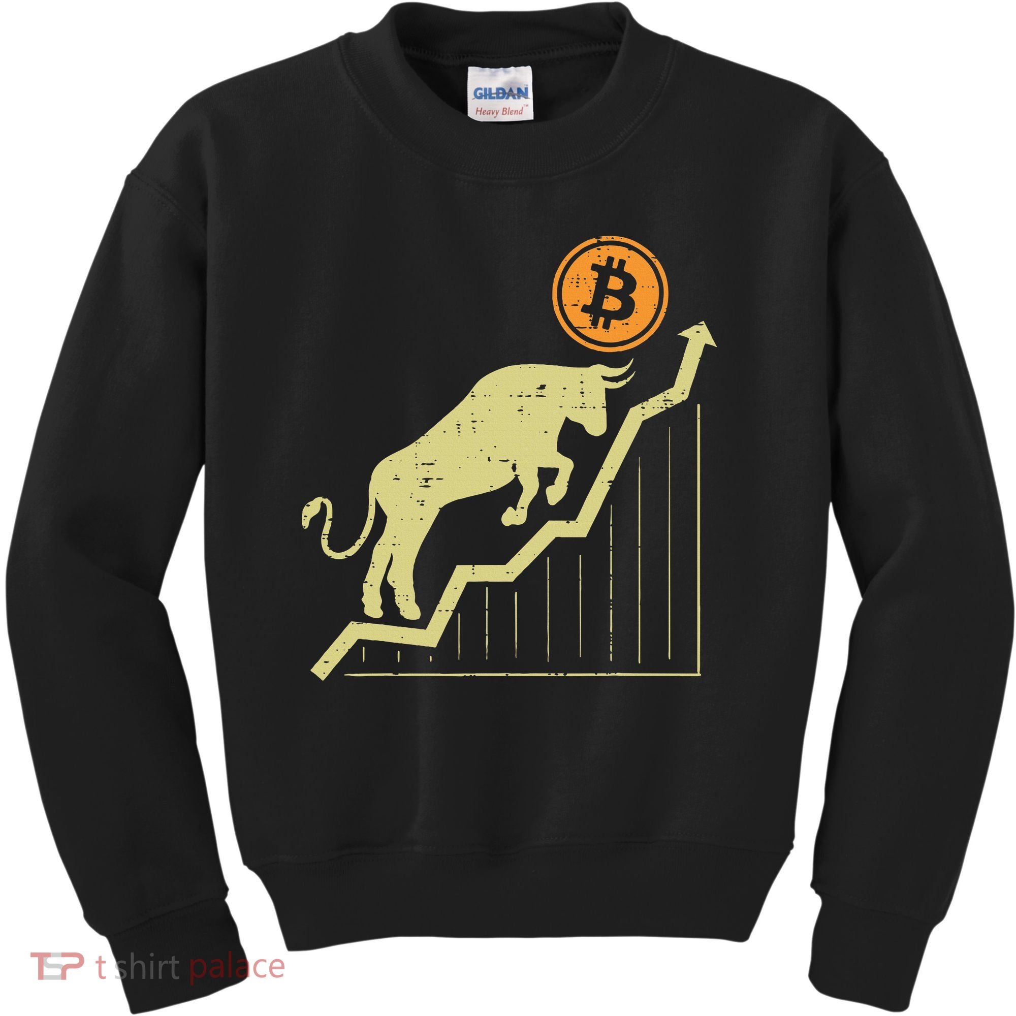 Bitcoin Bull Graph Bullish Btc Crypto Cryptocurrency Trader Kids Sweatshirt