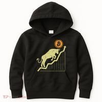 Bitcoin Bull Graph Bullish Btc Crypto Cryptocurrency Trader Kids Hoodie thumb 0