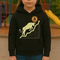 Bitcoin Bull Graph Bullish Btc Crypto Cryptocurrency Trader Kids Hoodie thumb 3