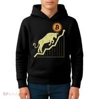 Bitcoin Bull Graph Bullish Btc Crypto Cryptocurrency Trader Kids Hoodie thumb 4