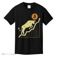 Bitcoin Bull Graph Bullish Btc Crypto Cryptocurrency Trader Kids T-Shirt thumb 0