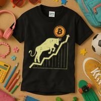 Bitcoin Bull Graph Bullish Btc Crypto Cryptocurrency Trader Kids T-Shirt thumb 3