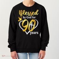 Blessed By God For 90 Years Old 90th Birthday Party Women's Sweatshirt thumb 0