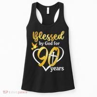 Blessed By God For 90 Years Old 90th Birthday Party Women's Tank Top thumb 0