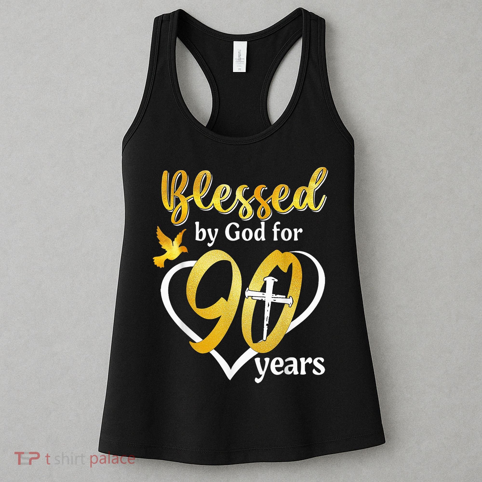 Blessed By God For 90 Years Old 90th Birthday Party Women's Tank Top