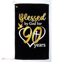 Blessed By God For 90 Years Old 90th Birthday Party Golf Towel thumb 0