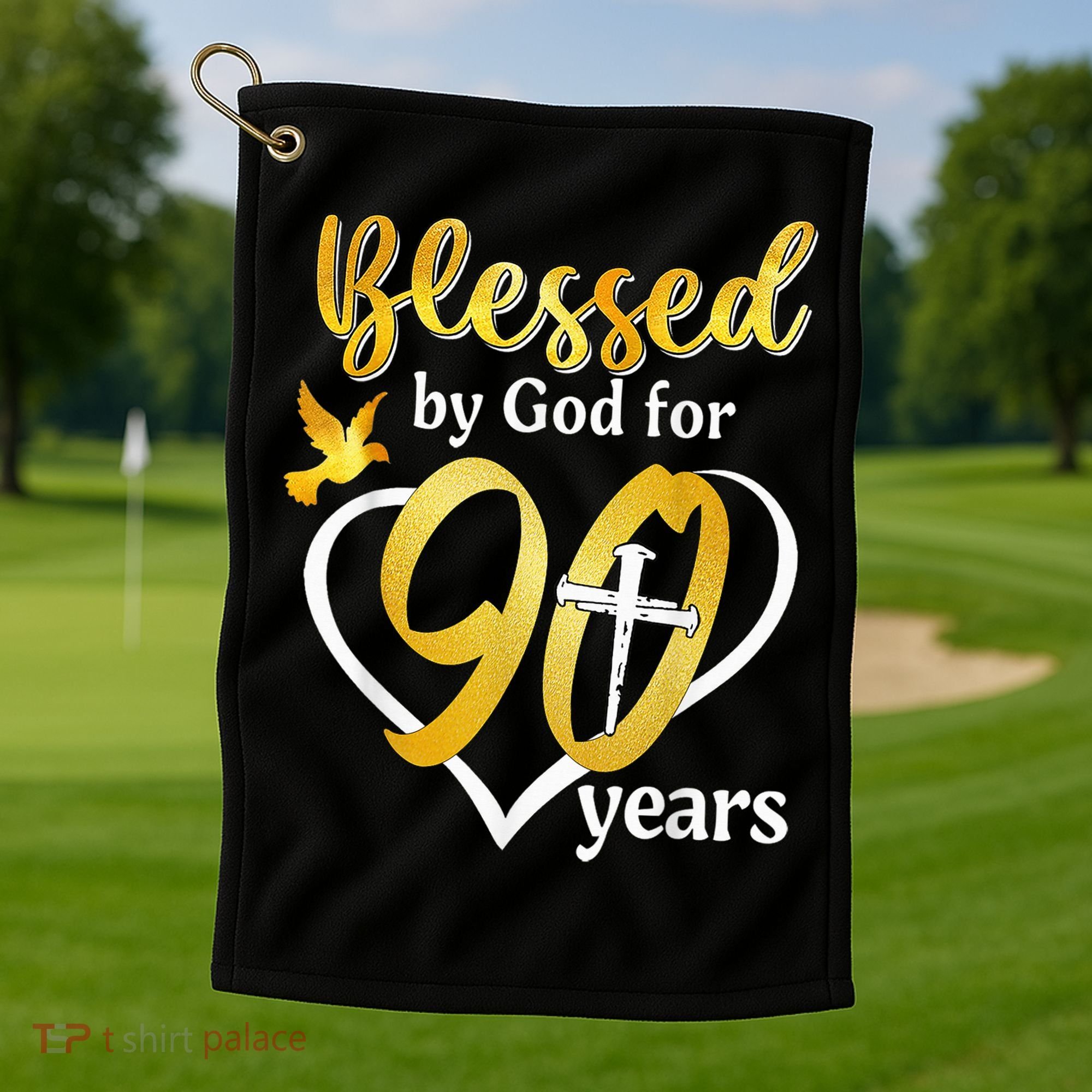 Blessed By God For 90 Years Old 90th Birthday Party Golf Towel