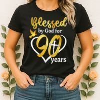 Blessed By God For 90 Years Old 90th Birthday Party Women's T-Shirt thumb 2