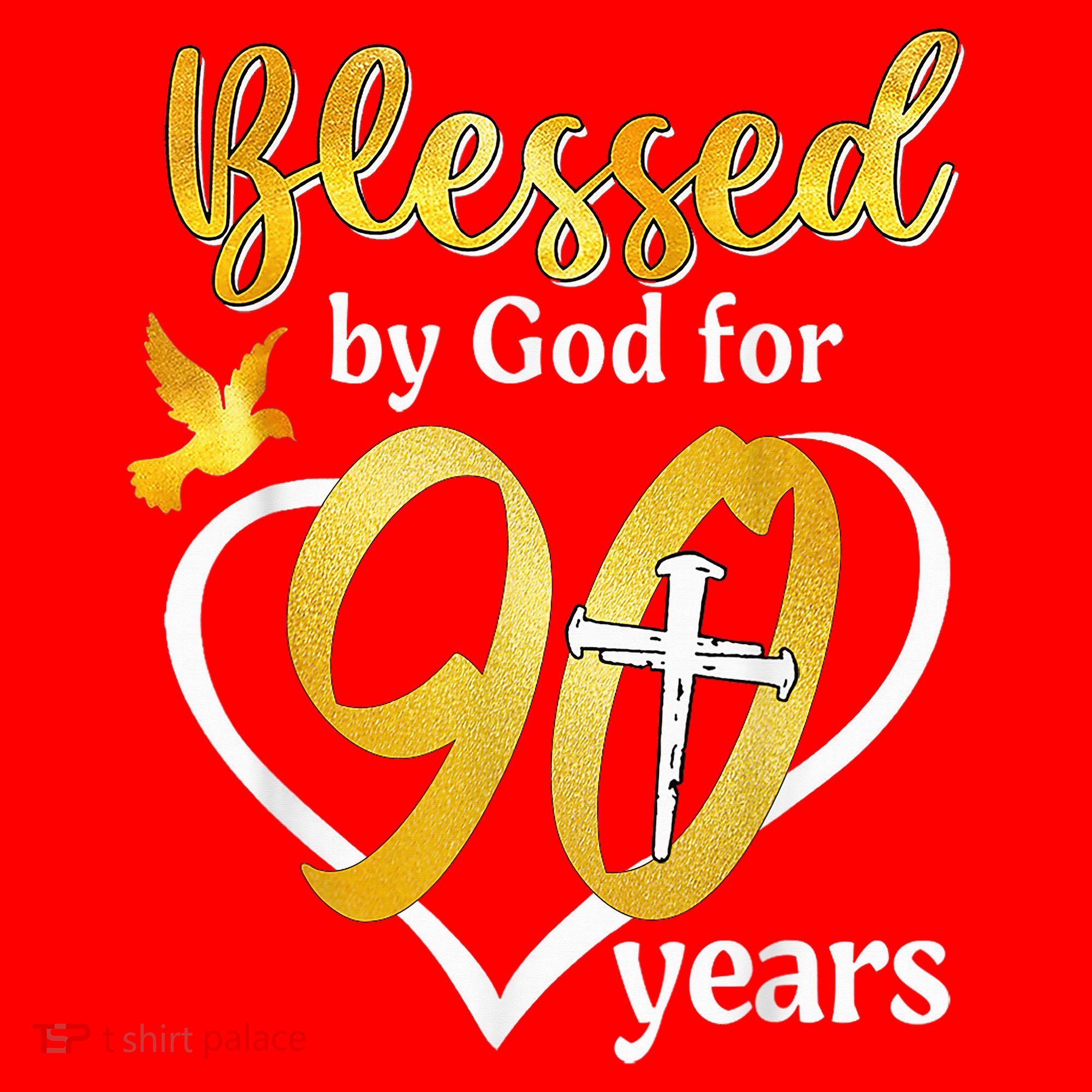 Blessed By God For 90 Years Old 90th Birthday Party Santa Hat