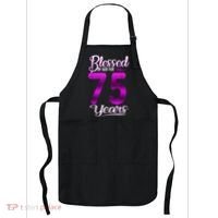 Blessed by God for 75 Years Old 75th Birthday Present Gifts Crown Apron thumb 0