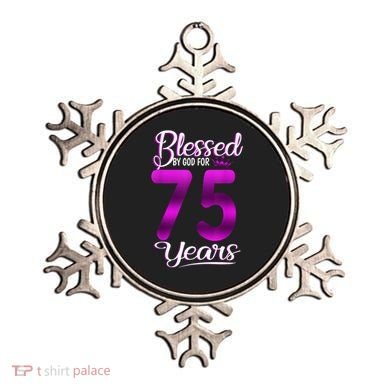 Blessed by God for 75 Years Old 75th Birthday Present Gifts Crown Ornament