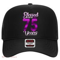Blessed by God for 75 Years Old 75th Birthday Present Gifts Crown Hat thumb 0