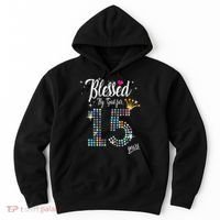 Blessed By God For 15 Years 15th Birthday Anniversary Hoodie thumb 0