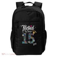 Blessed By God For 15 Years 15th Birthday Anniversary Backpack thumb 0