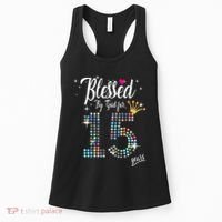 Blessed By God For 15 Years 15th Birthday Anniversary Women's Tank Top thumb 0