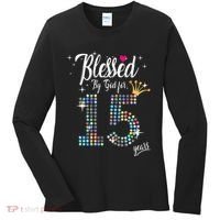 Blessed By God For 15 Years 15th Birthday Anniversary Women's Long Sleeve Shirt thumb 0