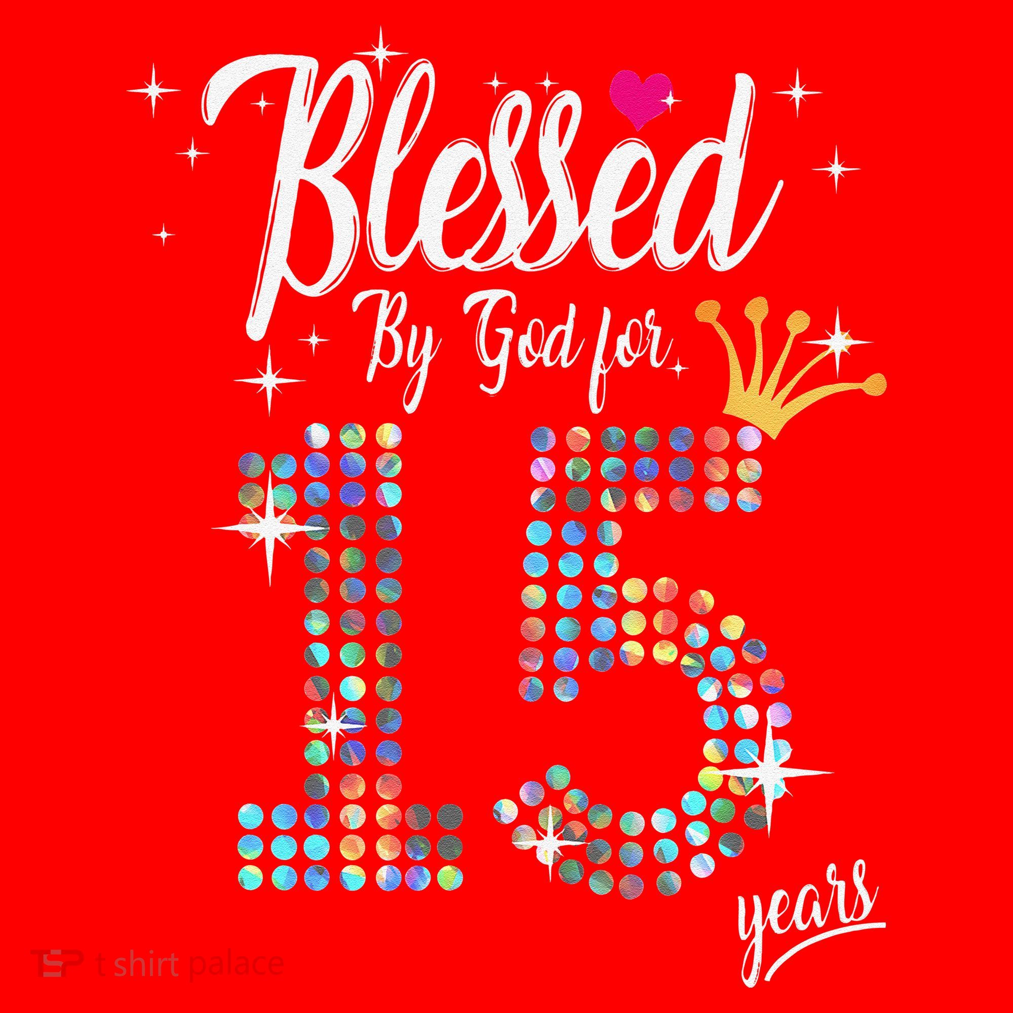 Blessed By God For 15 Years 15th Birthday Anniversary Santa Hat