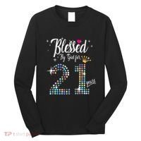 Blessed By God For 21 Years 21st Birthday Anniversary Long Sleeve Shirt thumb 0