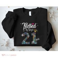 Blessed By God For 21 Years 21st Birthday Anniversary Sweatshirt thumb 2