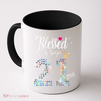 Blessed By God For 21 Years 21st Birthday Anniversary Coffee Mug