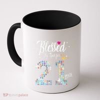 Blessed By God For 21 Years 21st Birthday Anniversary Coffee Mug thumb 0