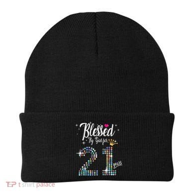 Blessed By God For 21 Years 21st Birthday Anniversary Beanie