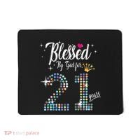 Blessed By God For 21 Years 21st Birthday Anniversary Mousepad thumb 0