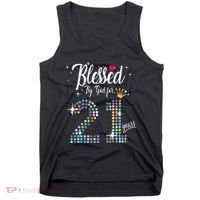 Blessed By God For 21 Years 21st Birthday Anniversary Tank Top thumb 0