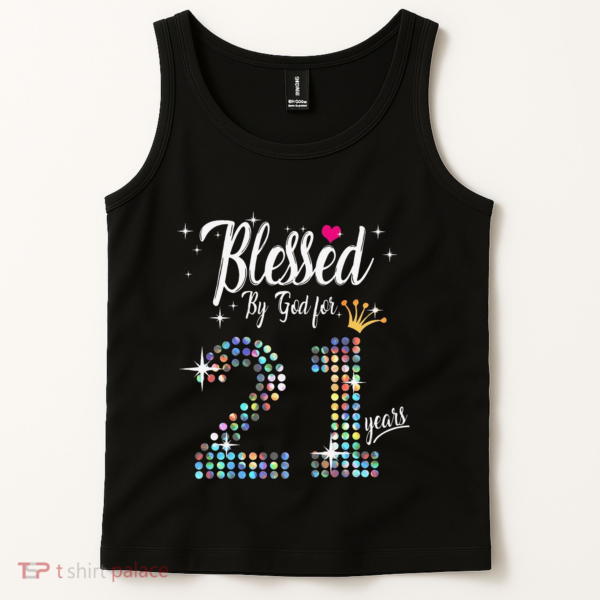 Blessed By God For 21 Years 21st Birthday Anniversary Tank Top