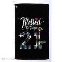 Blessed By God For 21 Years 21st Birthday Anniversary Golf Towel thumb 0