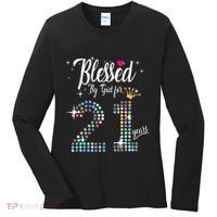 Blessed By God For 21 Years 21st Birthday Anniversary Women's Long Sleeve Shirt thumb 0