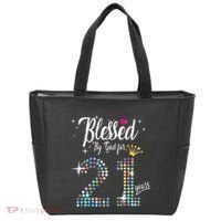 Blessed By God For 21 Years 21st Birthday Anniversary Tote Bag thumb 0