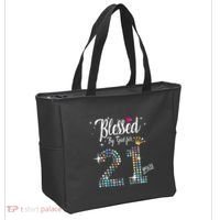 Blessed By God For 21 Years 21st Birthday Anniversary Tote Bag thumb 2