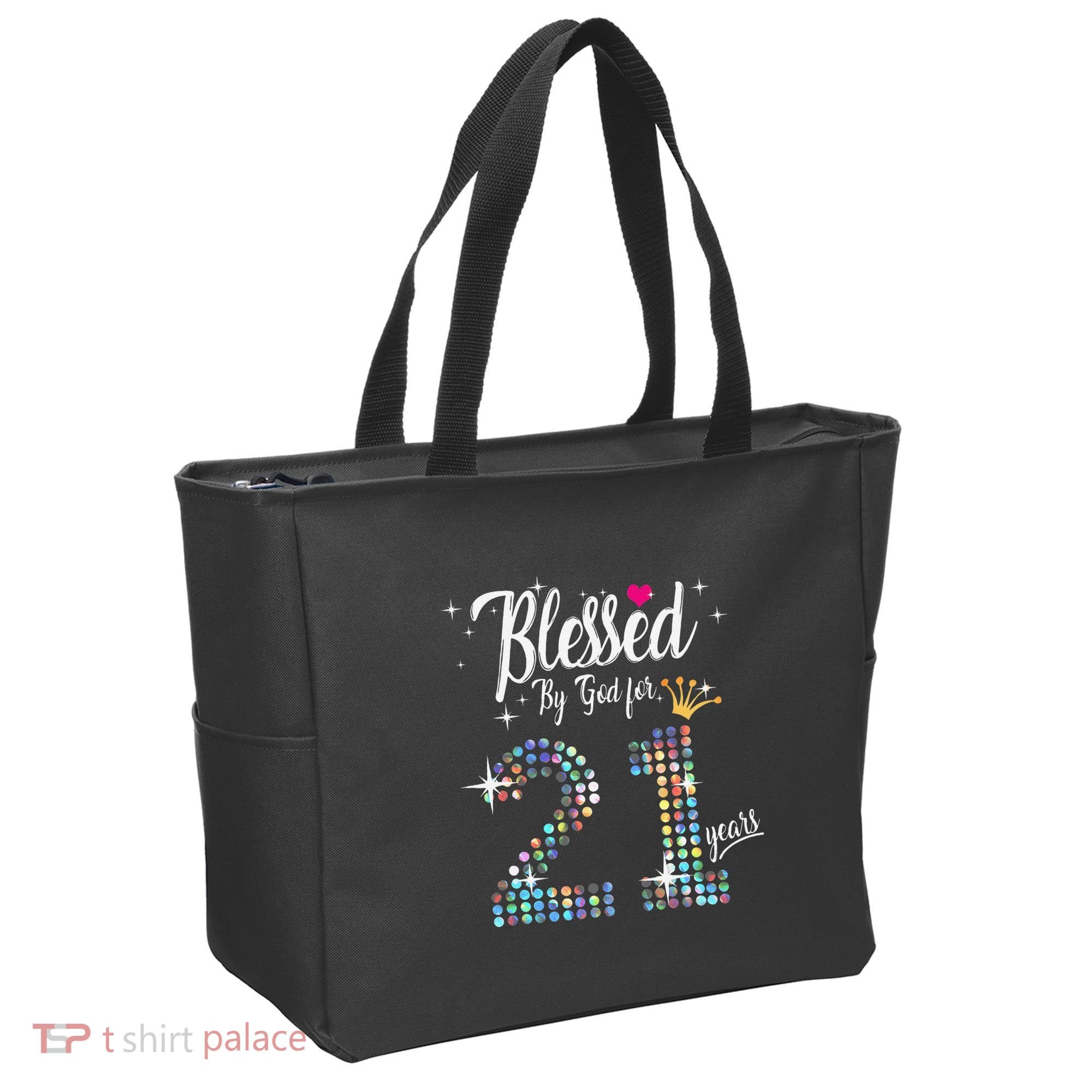 Blessed By God For 21 Years 21st Birthday Anniversary Tote Bag