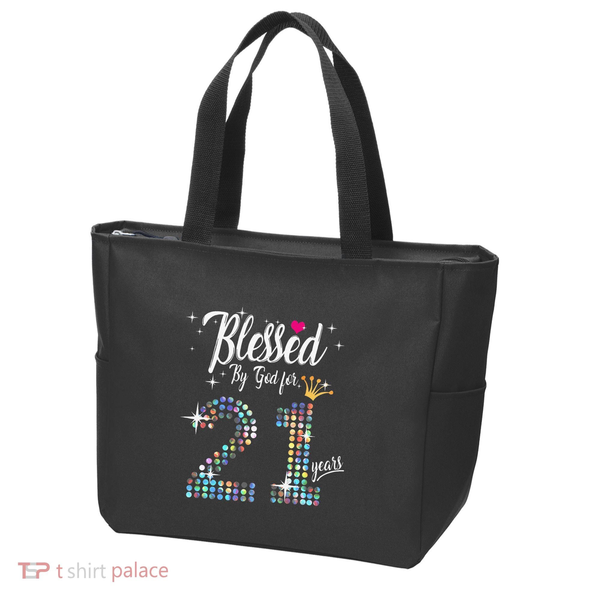 Blessed By God For 21 Years 21st Birthday Anniversary Tote Bag