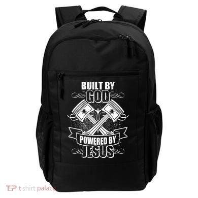 Built By God Powered By Jesus Car Engine Pistons Backpack