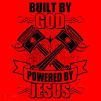 Built By God Powered By Jesus Car Engine Pistons Santa Hat thumb 1