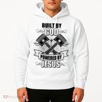 Built By God Powered By Jesus Car Engine Pistons Hoodie thumb 2