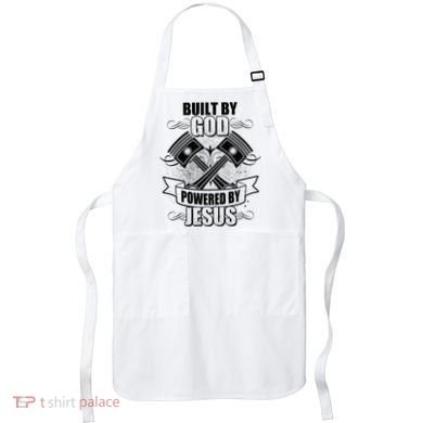 Built By God Powered By Jesus Car Engine Pistons Apron