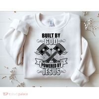 Built By God Powered By Jesus Car Engine Pistons Sweatshirt thumb 2