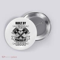 Built By God Powered By Jesus Car Engine Pistons Button thumb 0