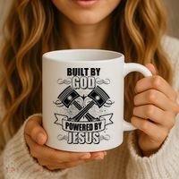 Built By God Powered By Jesus Car Engine Pistons Coffee Mug thumb 3